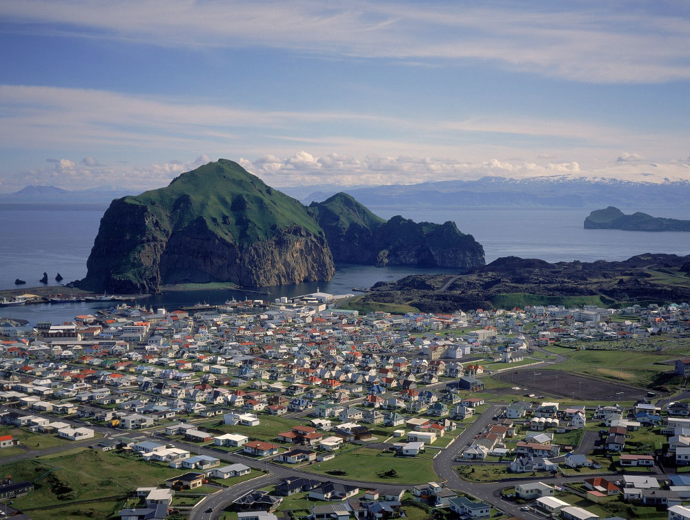 vestmannaeyjar island westman island from above