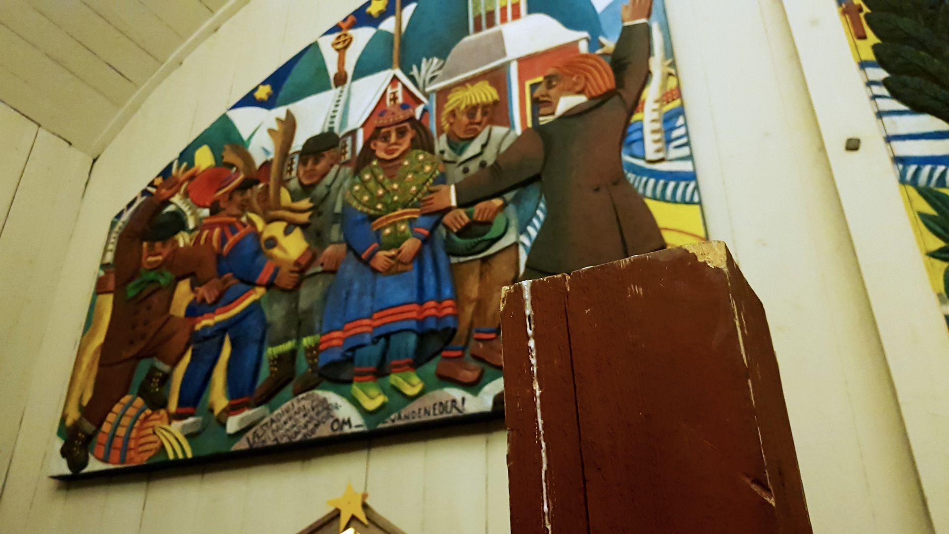 The 400-year old Jukkasjärvi church in Swedish Lapland 