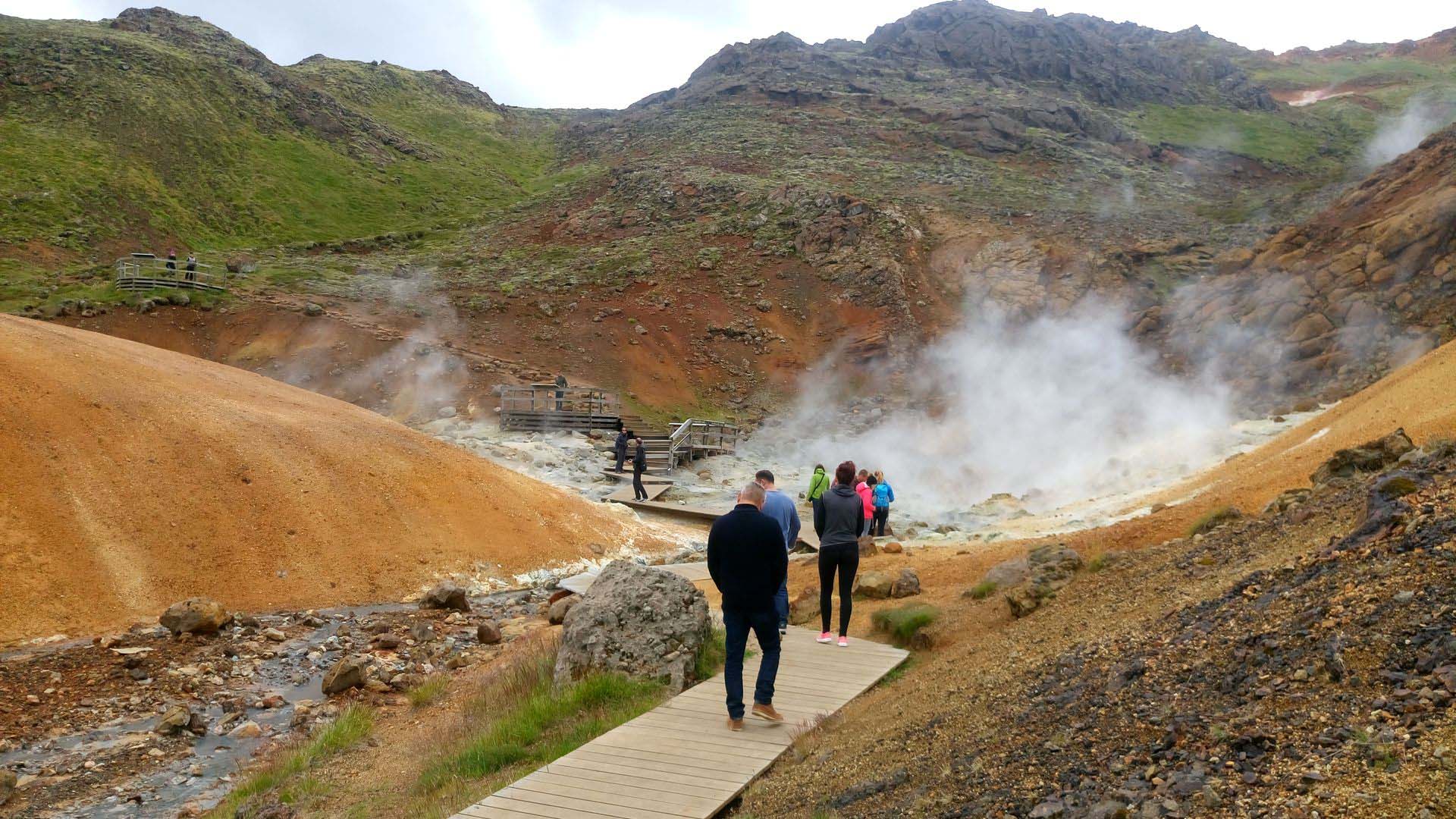 Seltún geothermal area on Reykjanes peninsula in Iceland