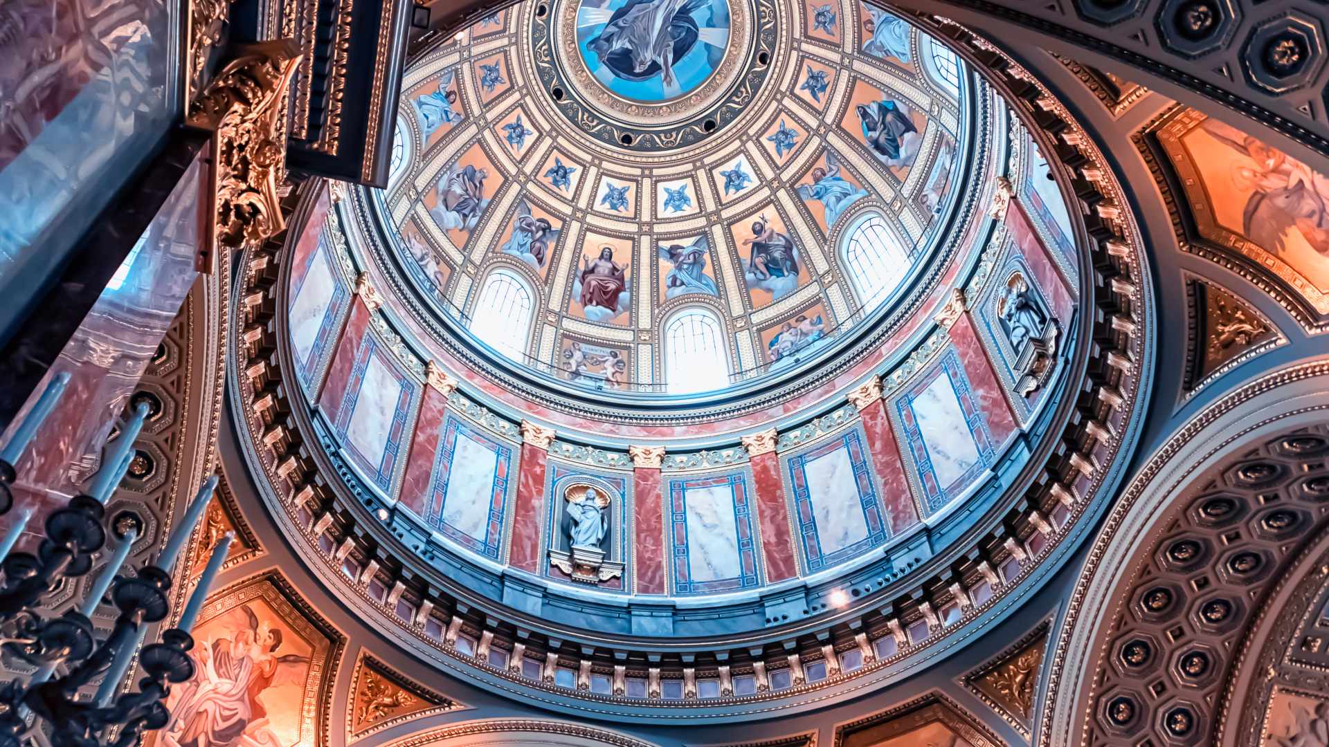 St. Stephen’s Basilica dome with intricate interior design