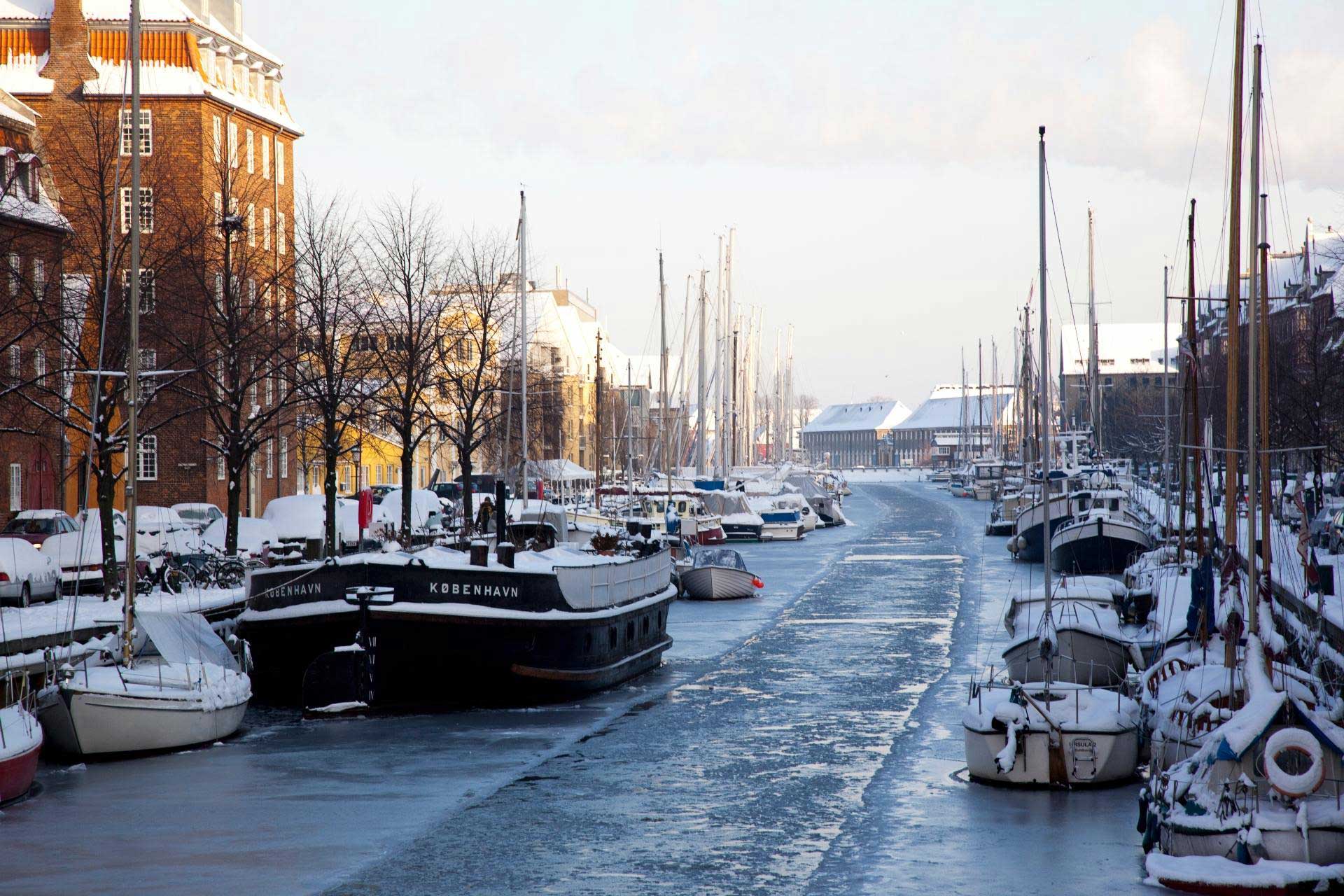 Christianshavn canal in winter