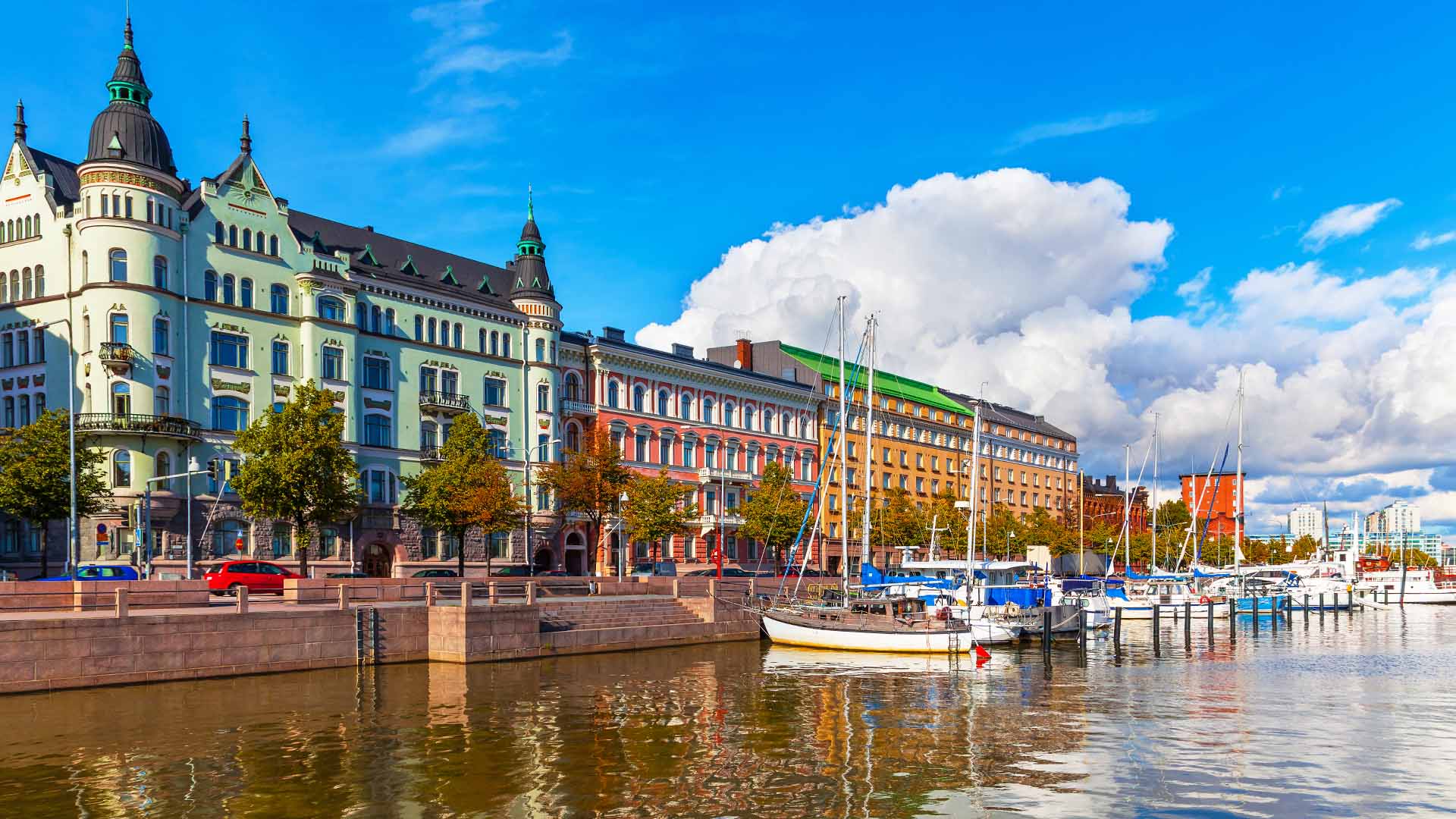 The waterfront pier in Helsinki's old town