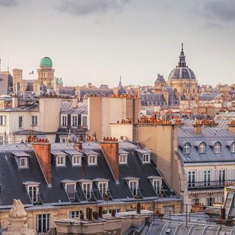 Saint Germain des Pres rooftops above Paris