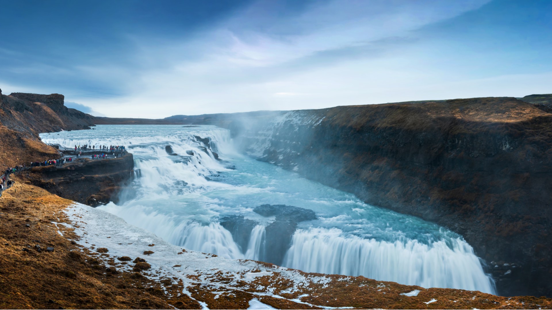 Gullfoss waterfall along the Golden Circle in Iceland