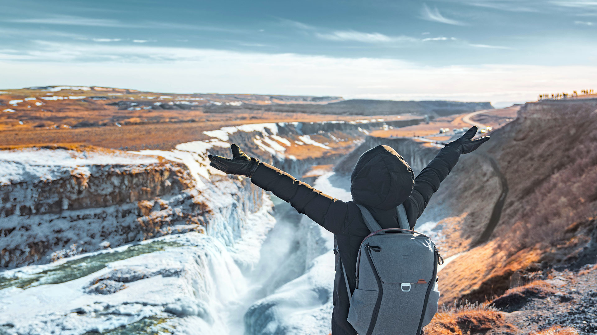 Gullfoss waterfall on Iceland's Golden Circle route