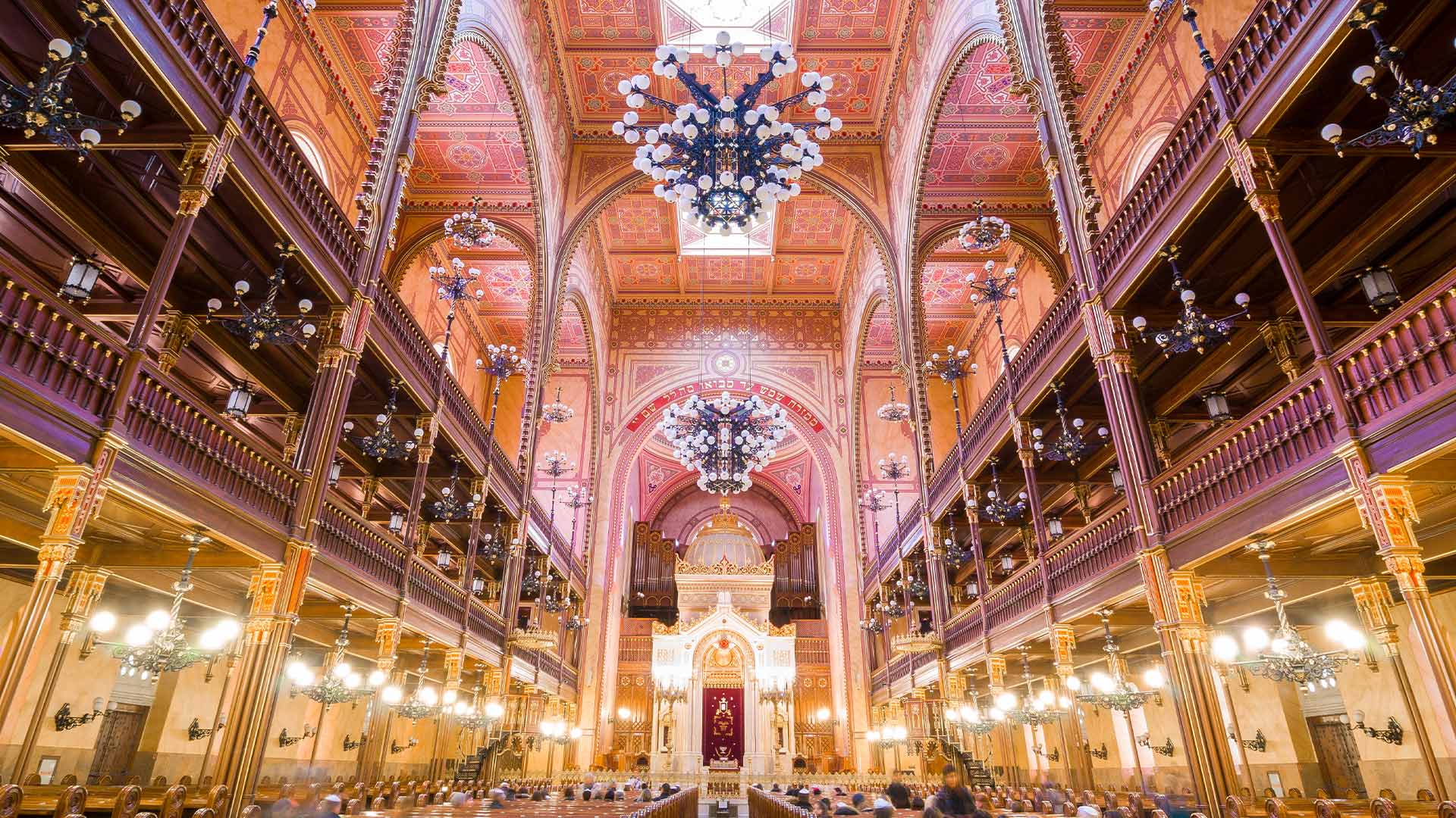 The interior of the Great Synagogue in Budapest