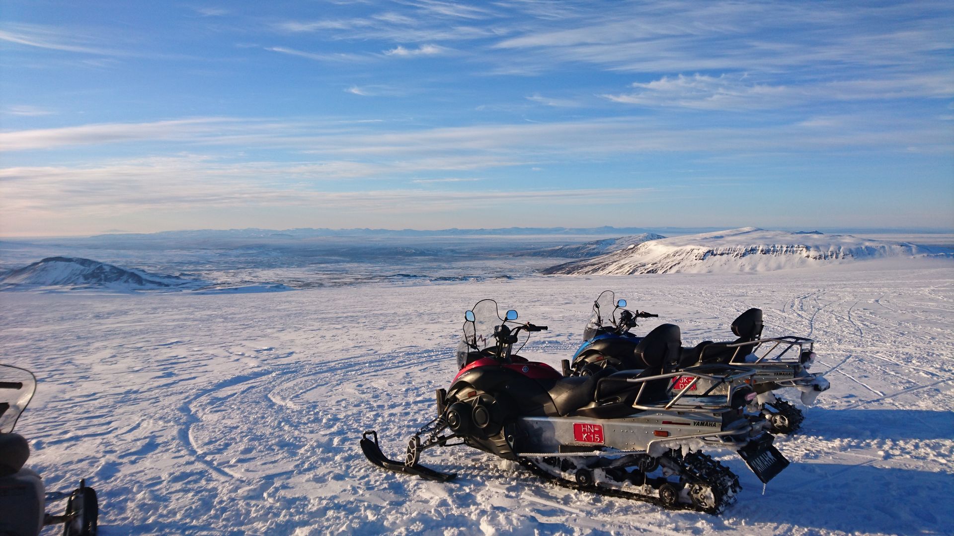 Snowmobiling on Langjokull glacier - Iceland travel