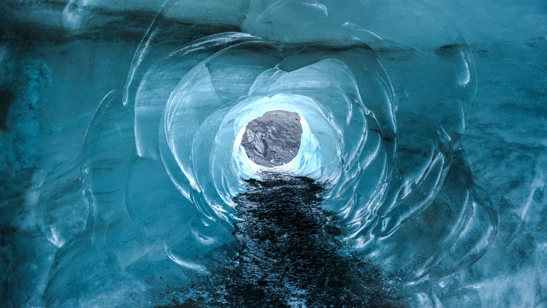 Iceland’s Mýrdalsjökull Glacier seen from inside