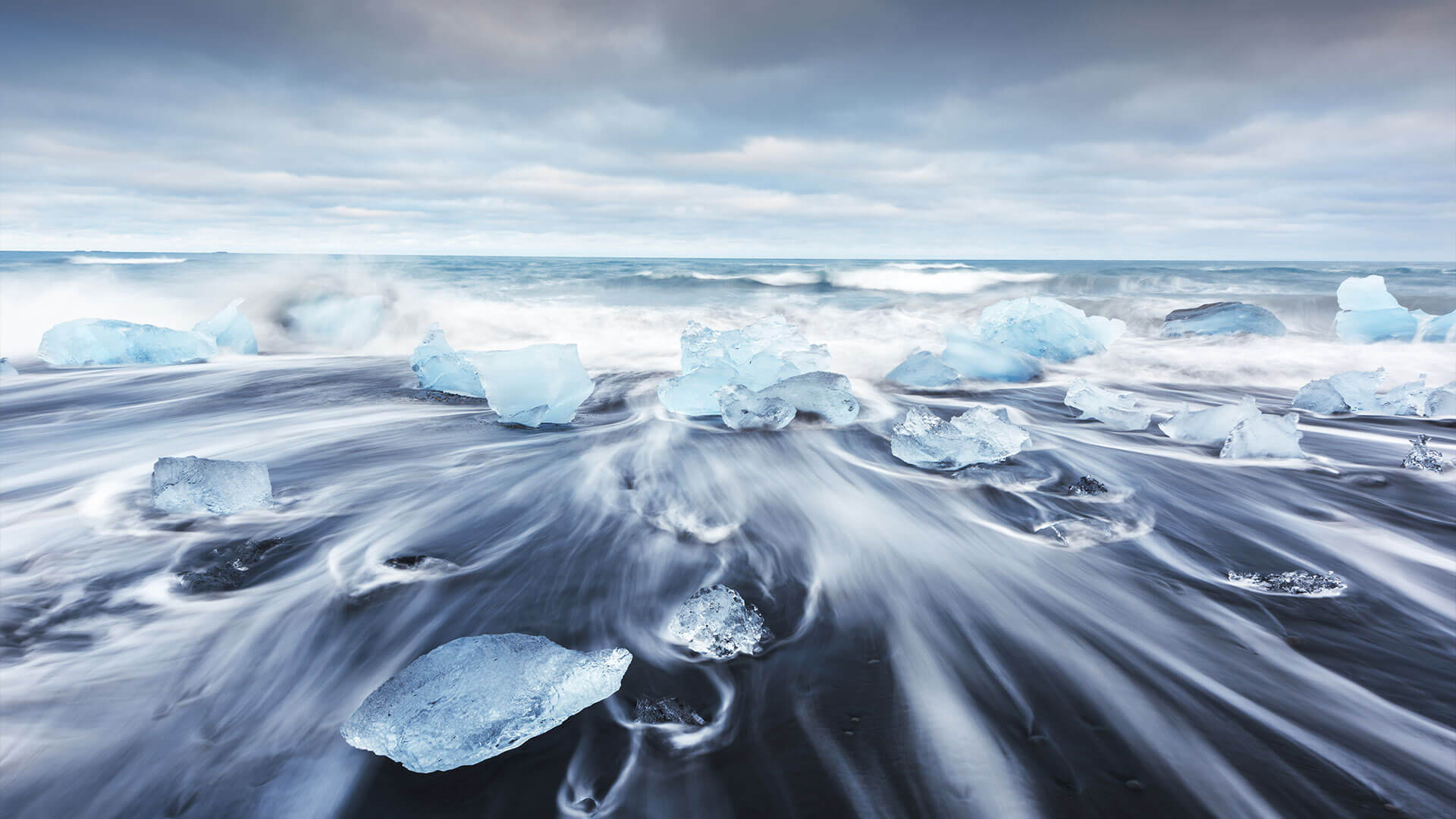 The glittering ice blocks of Diamond Beach.