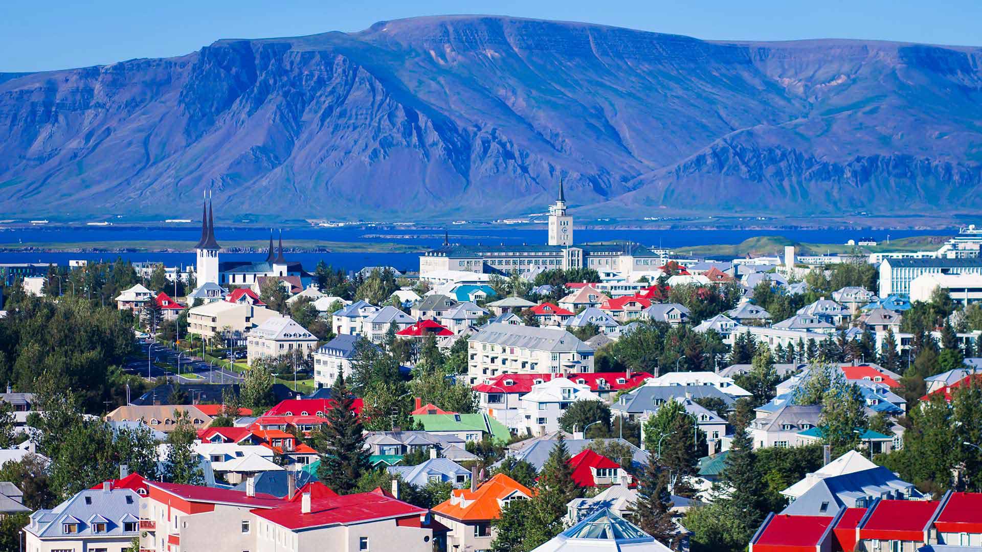 Esjan Mountain from Reykjavík Iceland