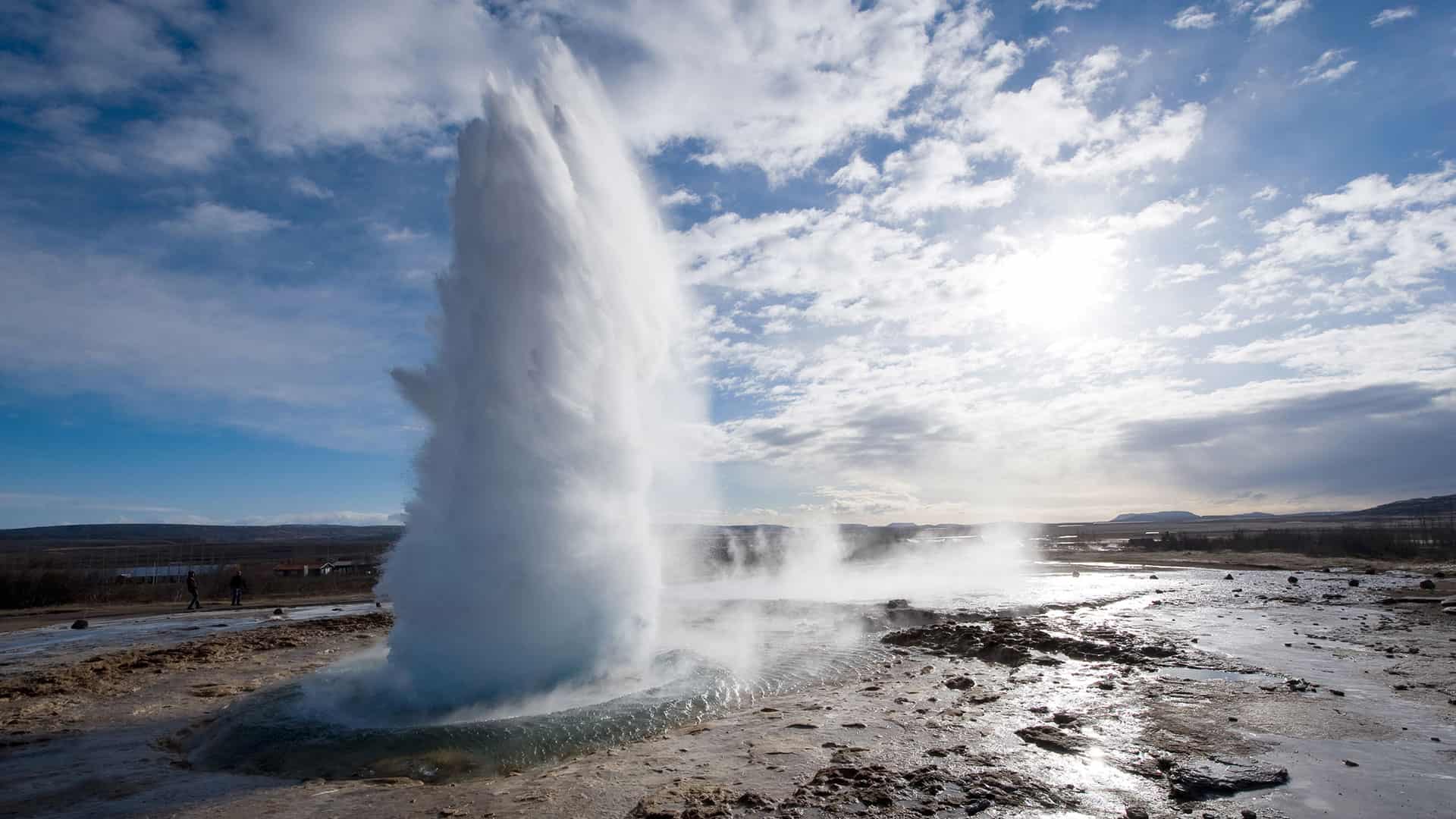 The Strokkur geyser in Iceland erupting