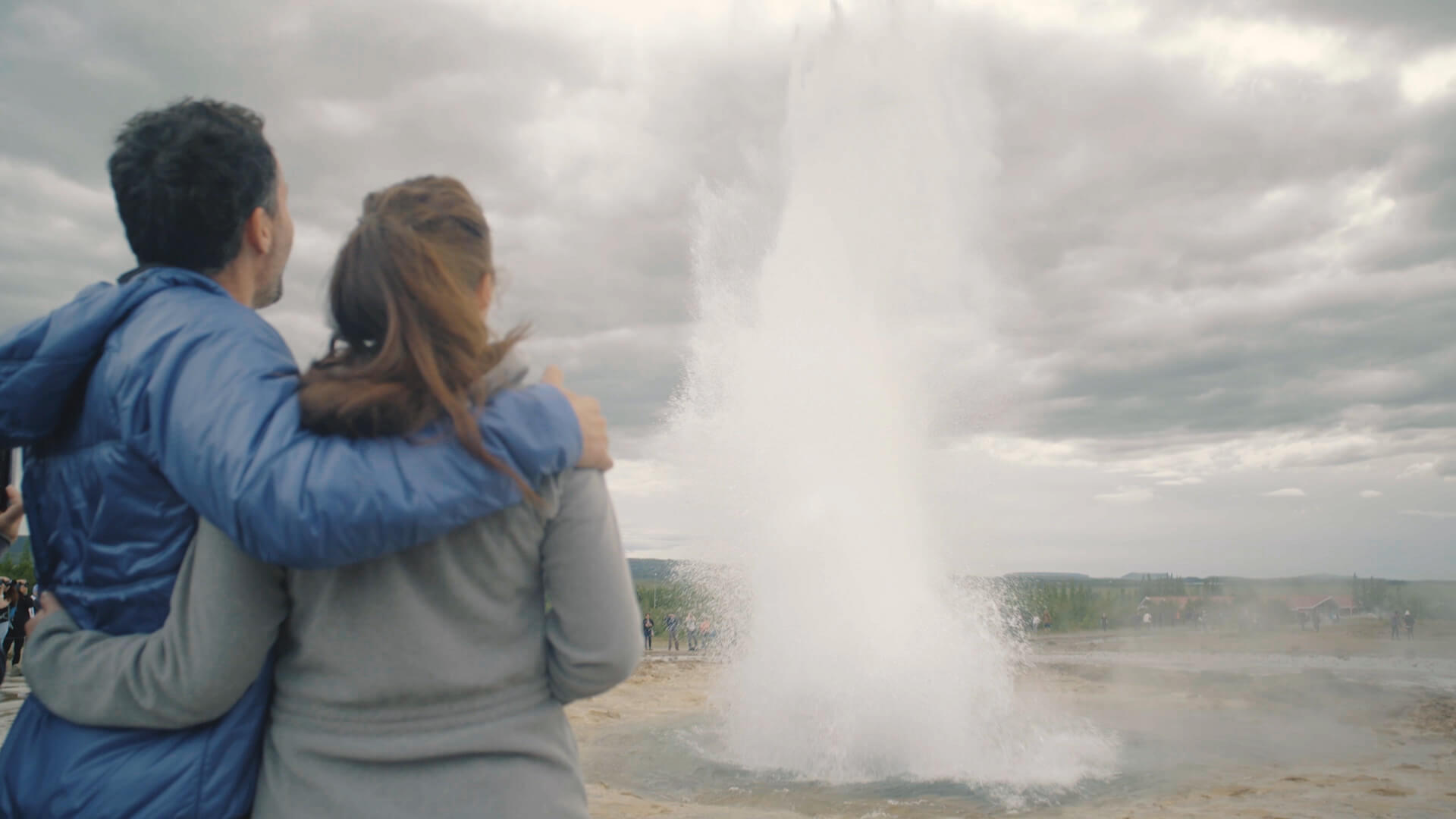 Watching the Strokkur geyser bursting