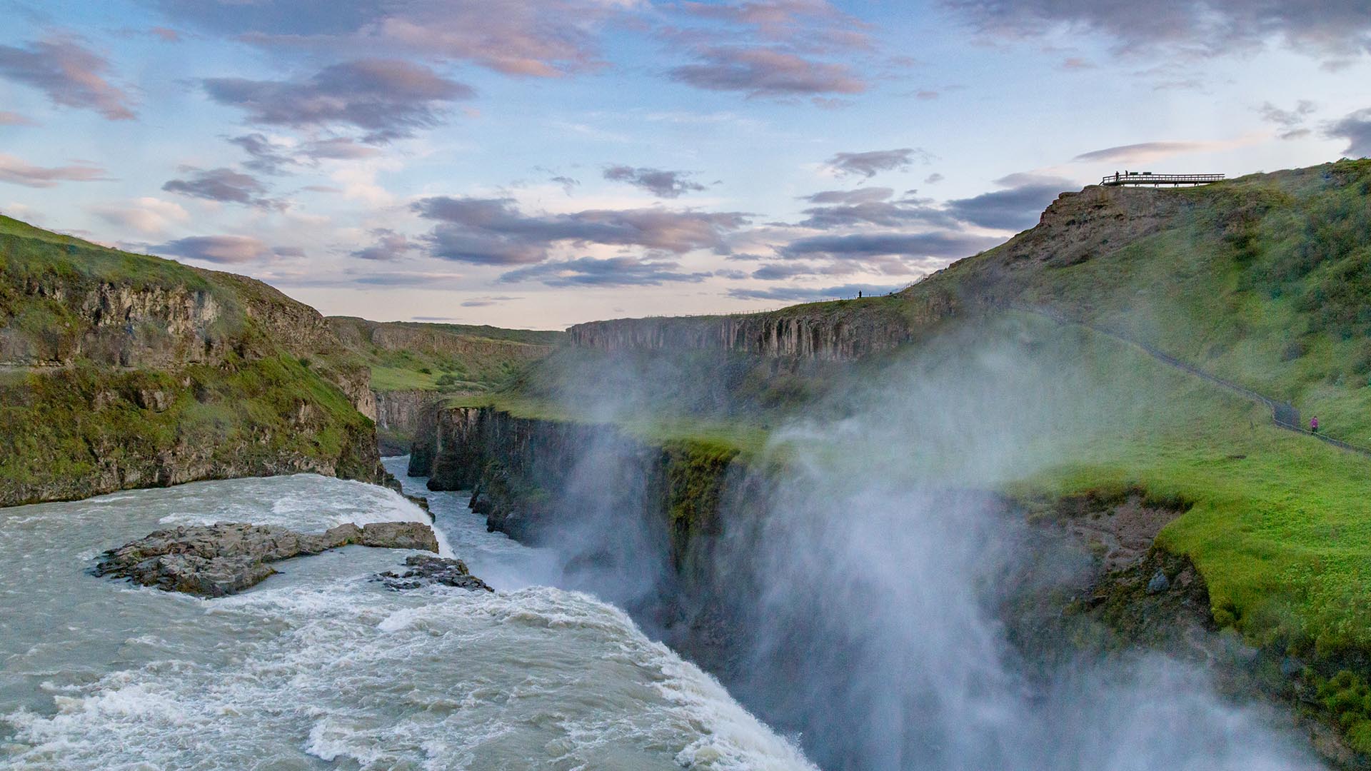 A photo of Gullfoss Waterfall by liljahauksdottir