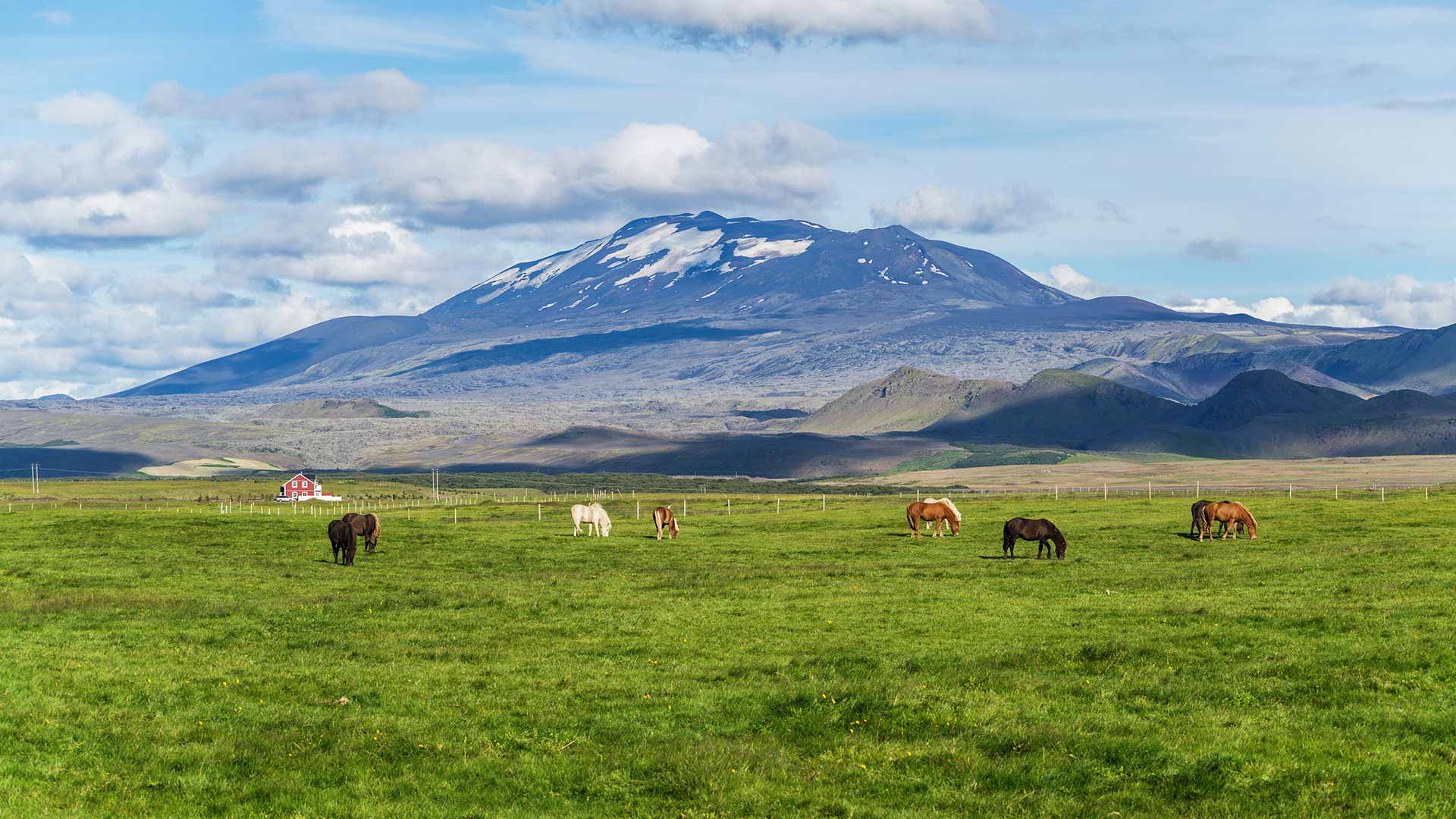 Hekla volcano in summer