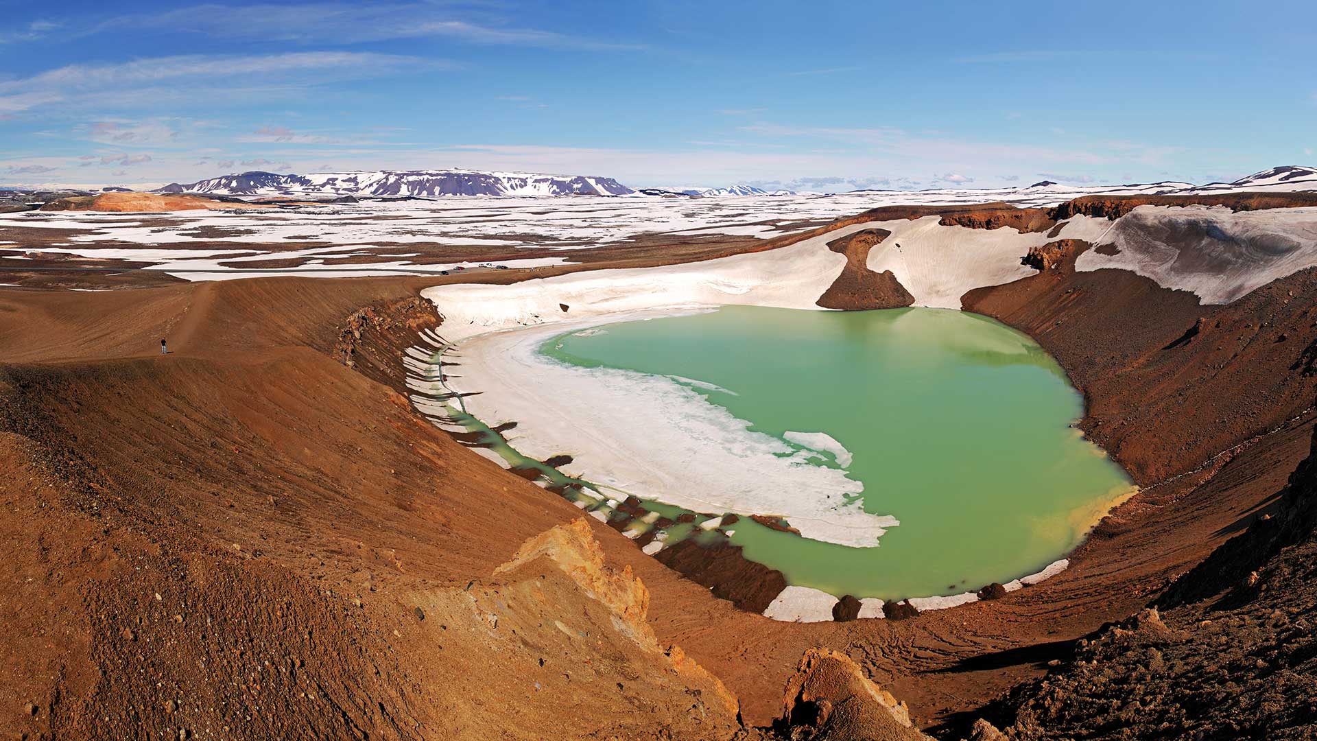 Krafla volcano and Viti crater lake, North Iceland