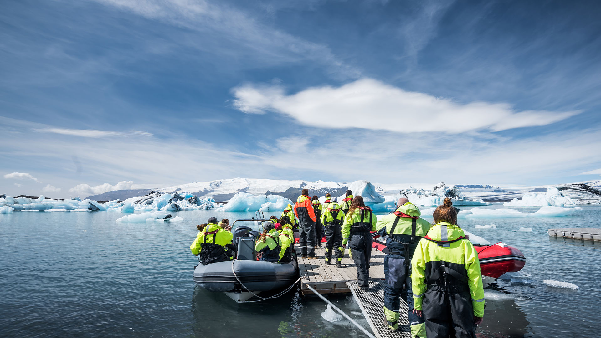 Zodiak tour on glacier lagoon in Iceland