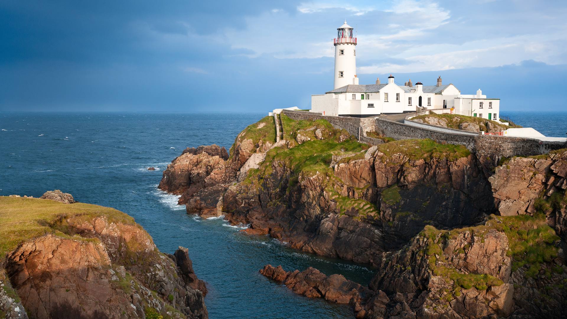 Fanad Head Lighthouse on the coast of County Donegal, Ireland.