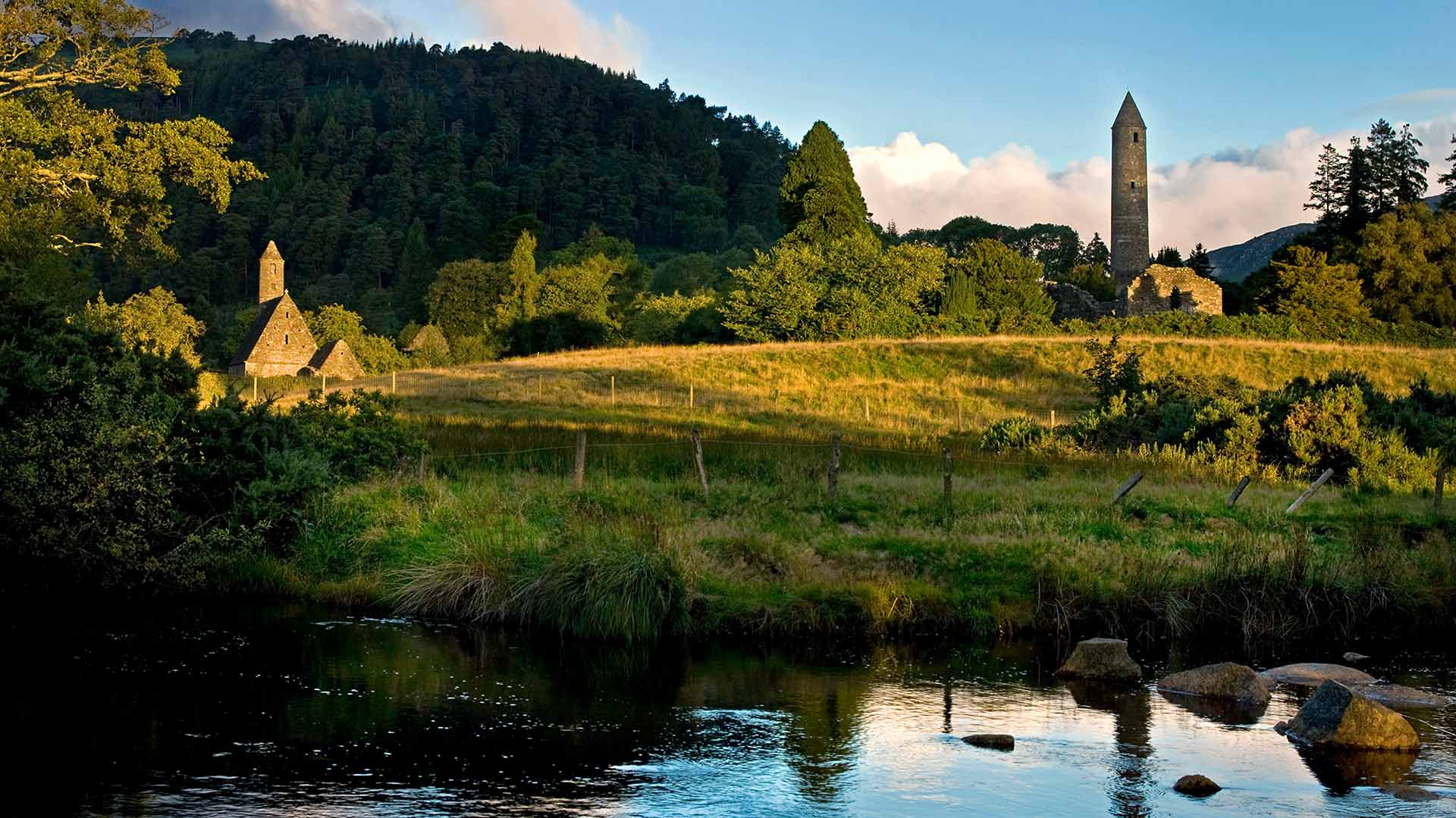 lush valley of Glendalough, ireland