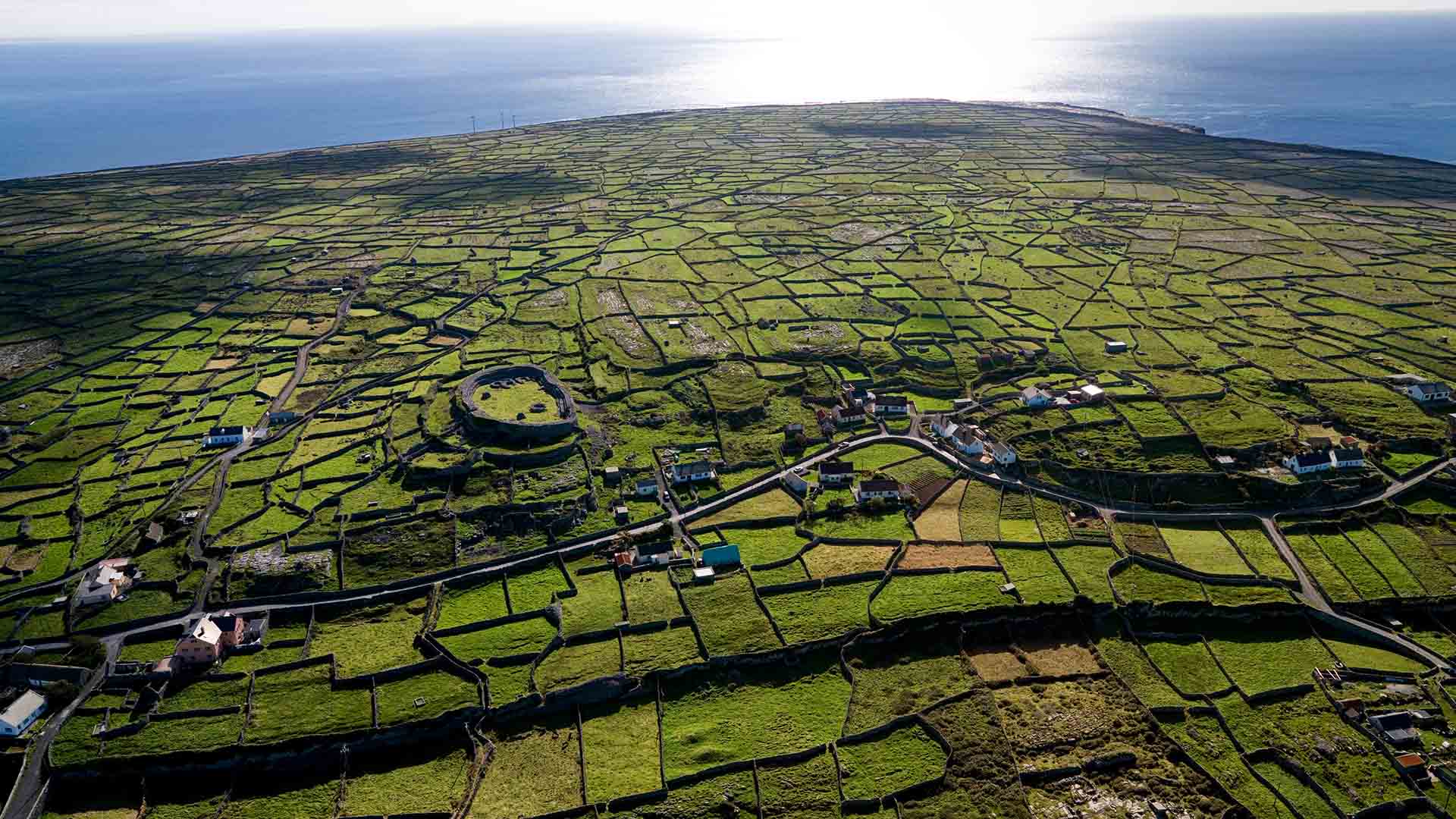 fields on inishmore of aran islands