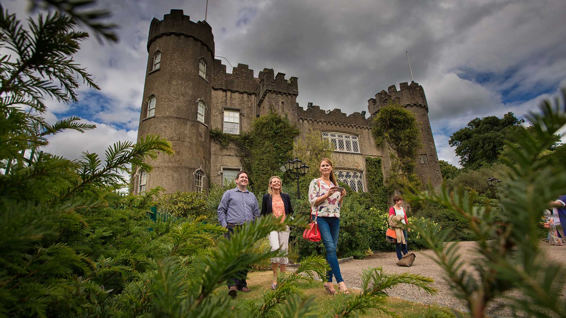 Family visiting Malahide Castle and Gardens