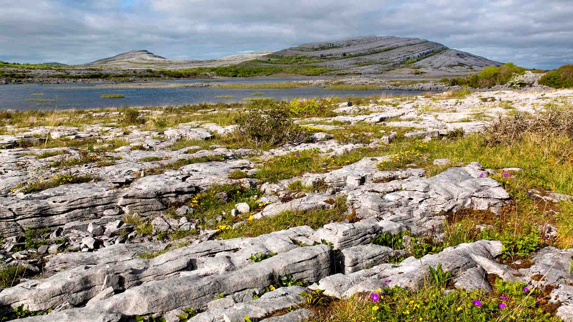 view of the burren rocky landscape