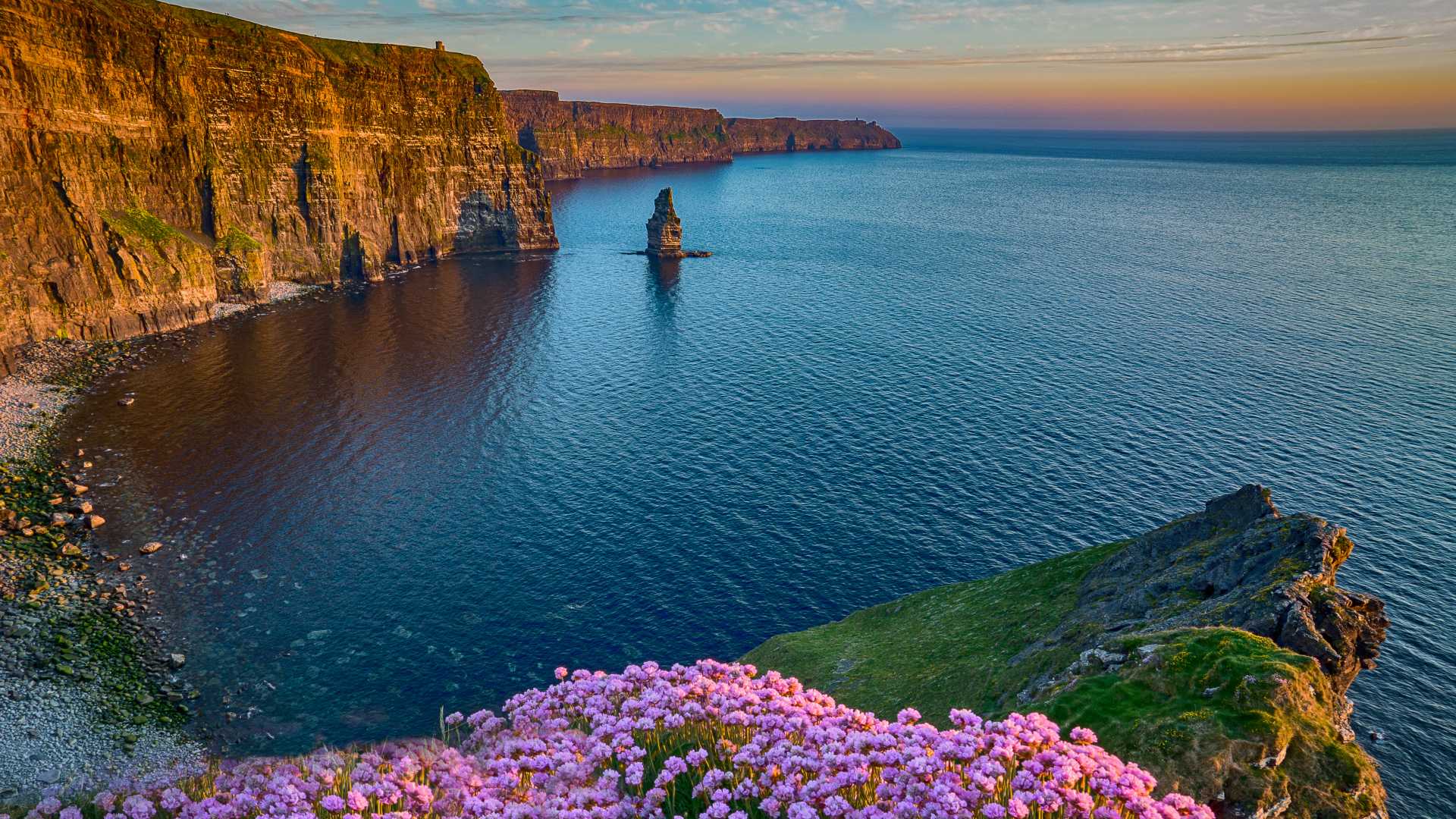 Cliffs of Moher at sunset in Ireland
