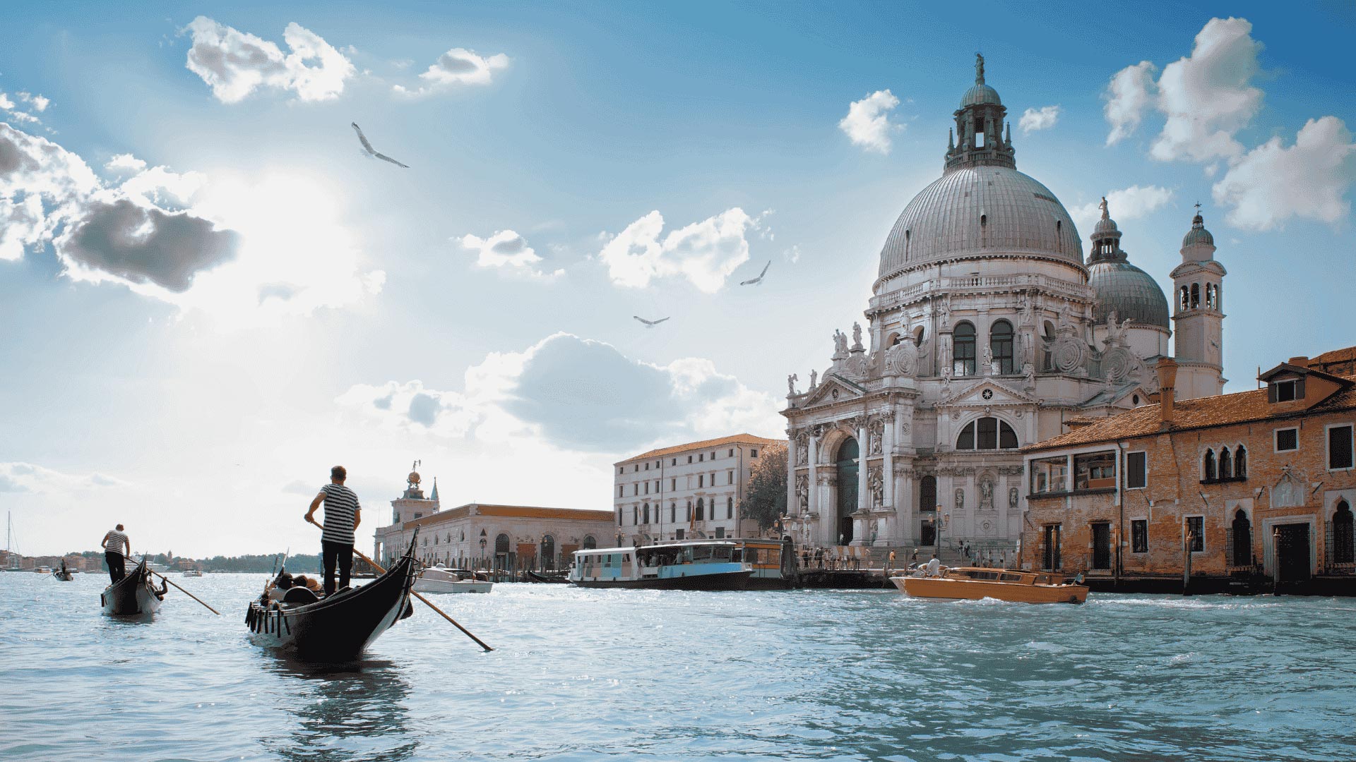 Cathedral of Santa Maria della Salute on Venice Grand Canal