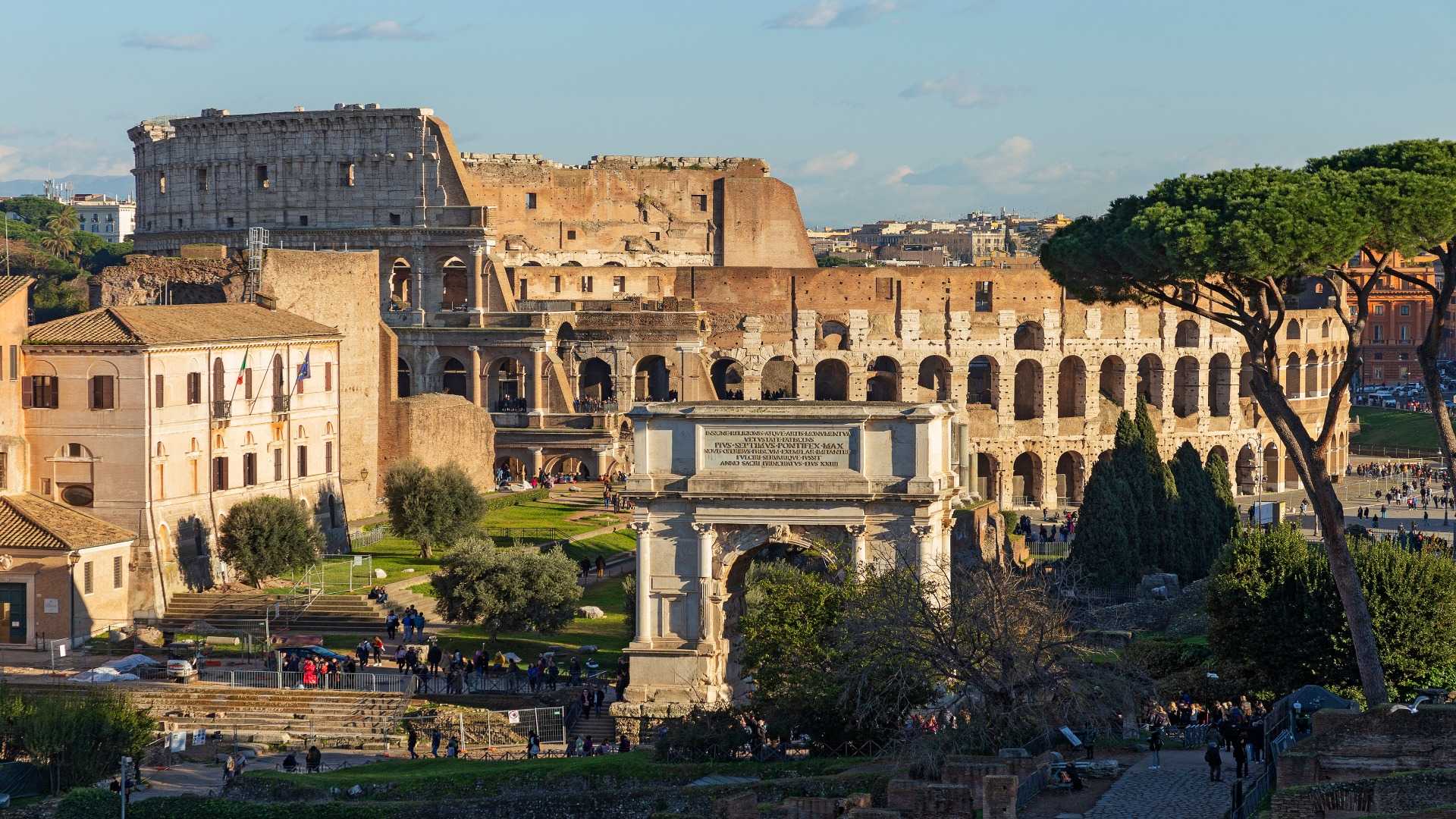 The Colosseum in Rome at sunset