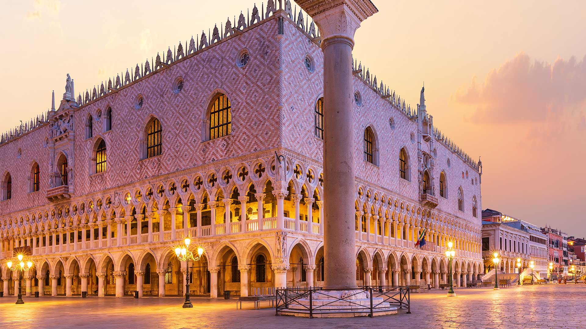 Doges Palace near the San Marco square in Venice.