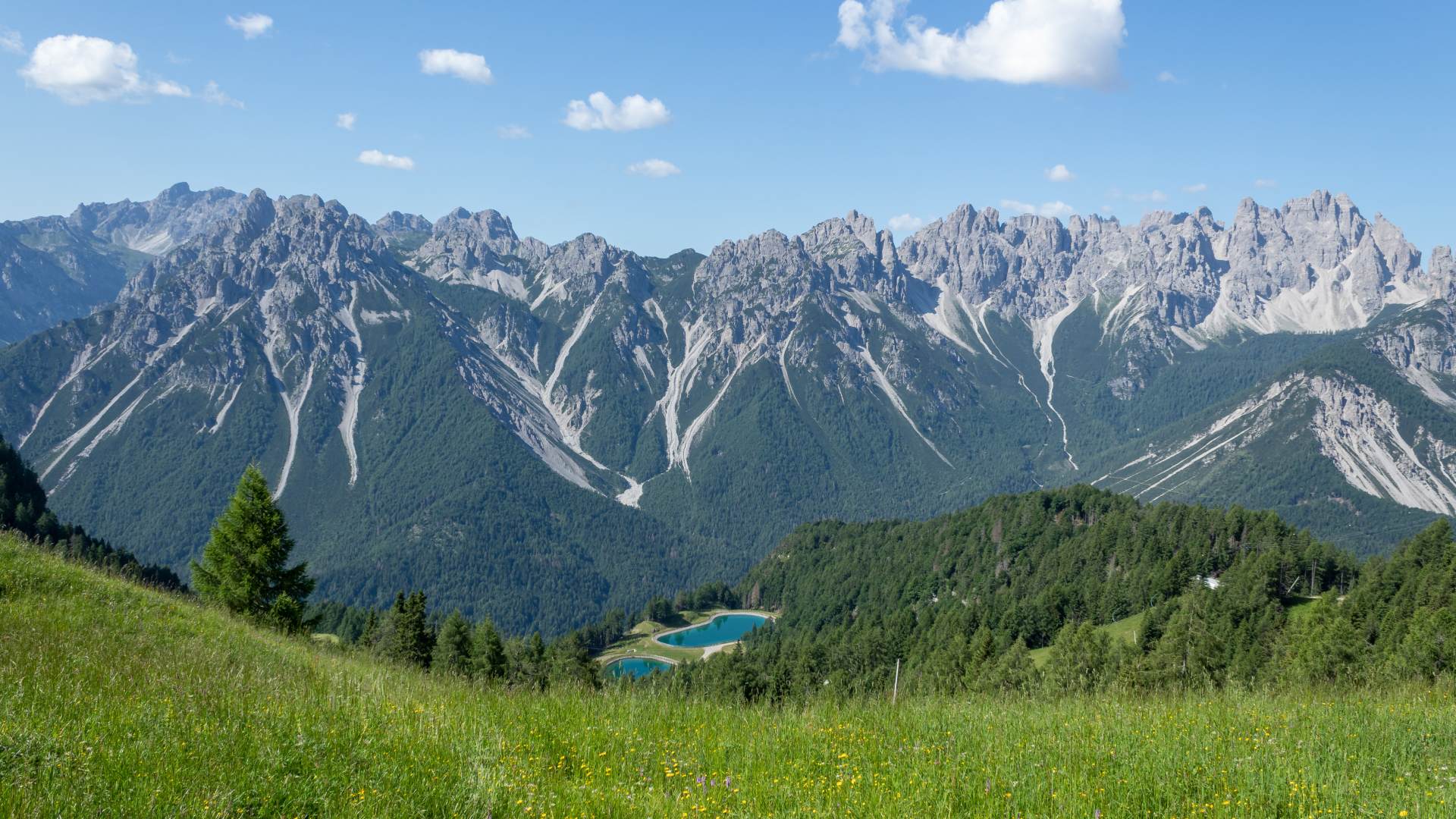 Panoramic views of the Dolomites from Forni di Sopra