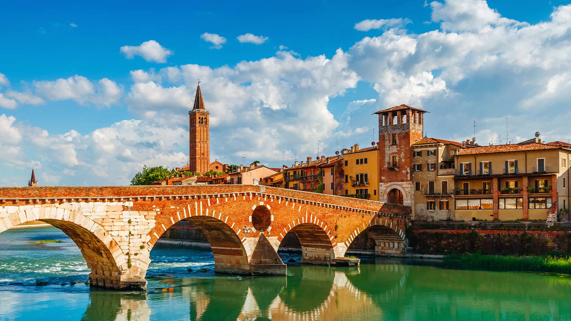 Verona bridge view, Italy