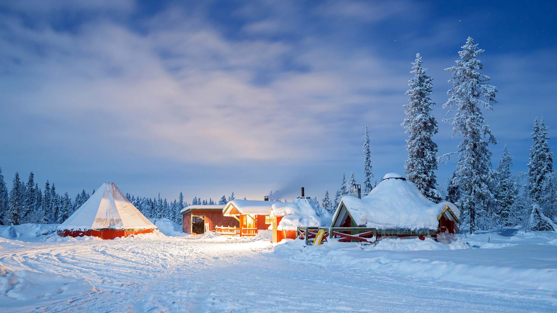 houses under snow