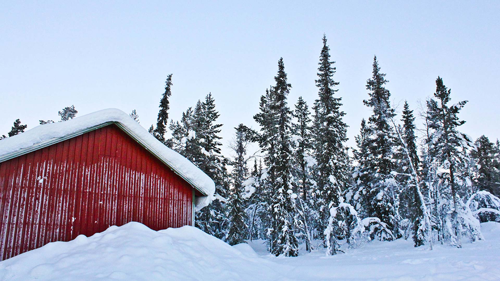 snowy cottage in lapland