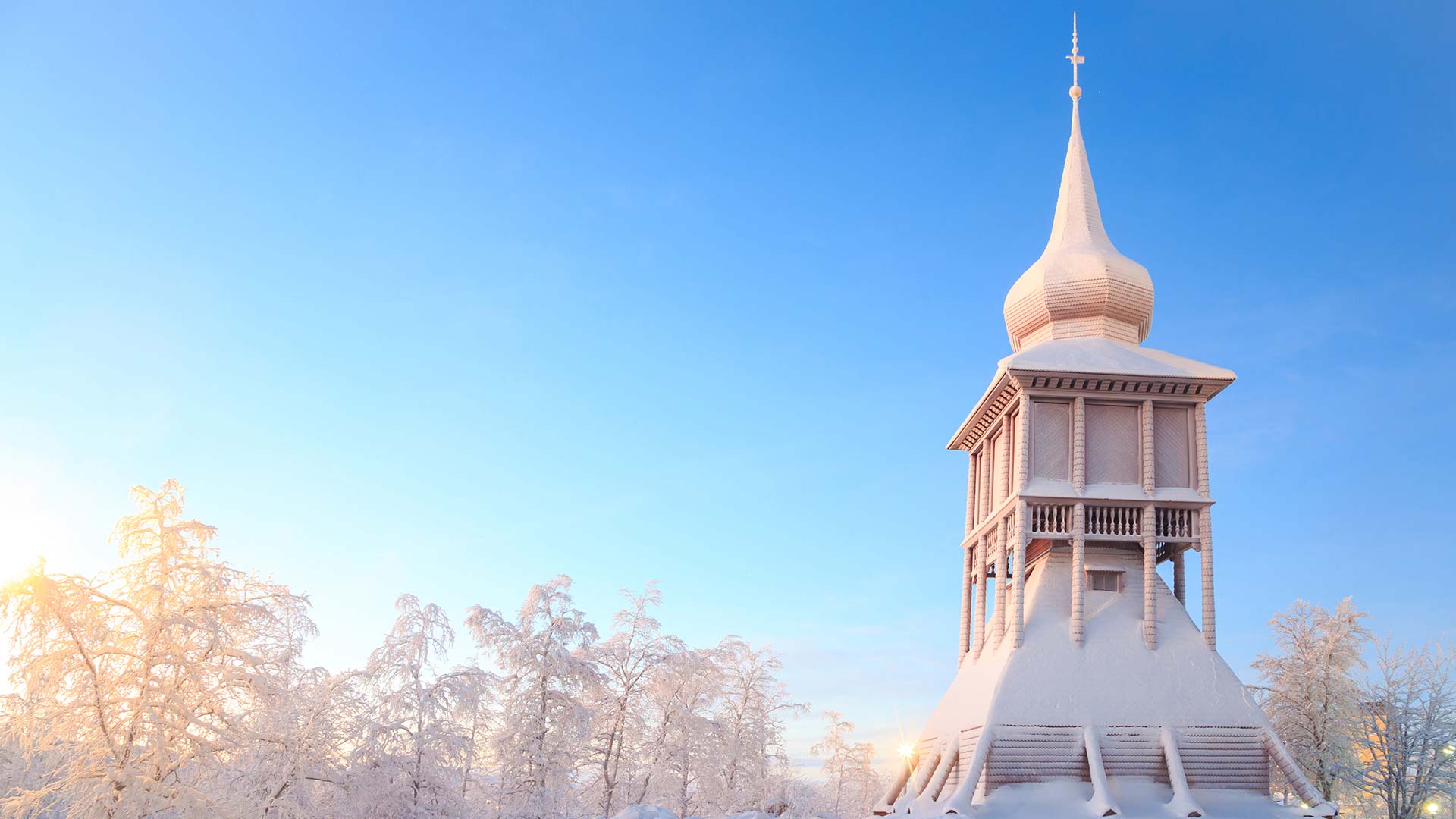 Kiruna Cathedral in the snow