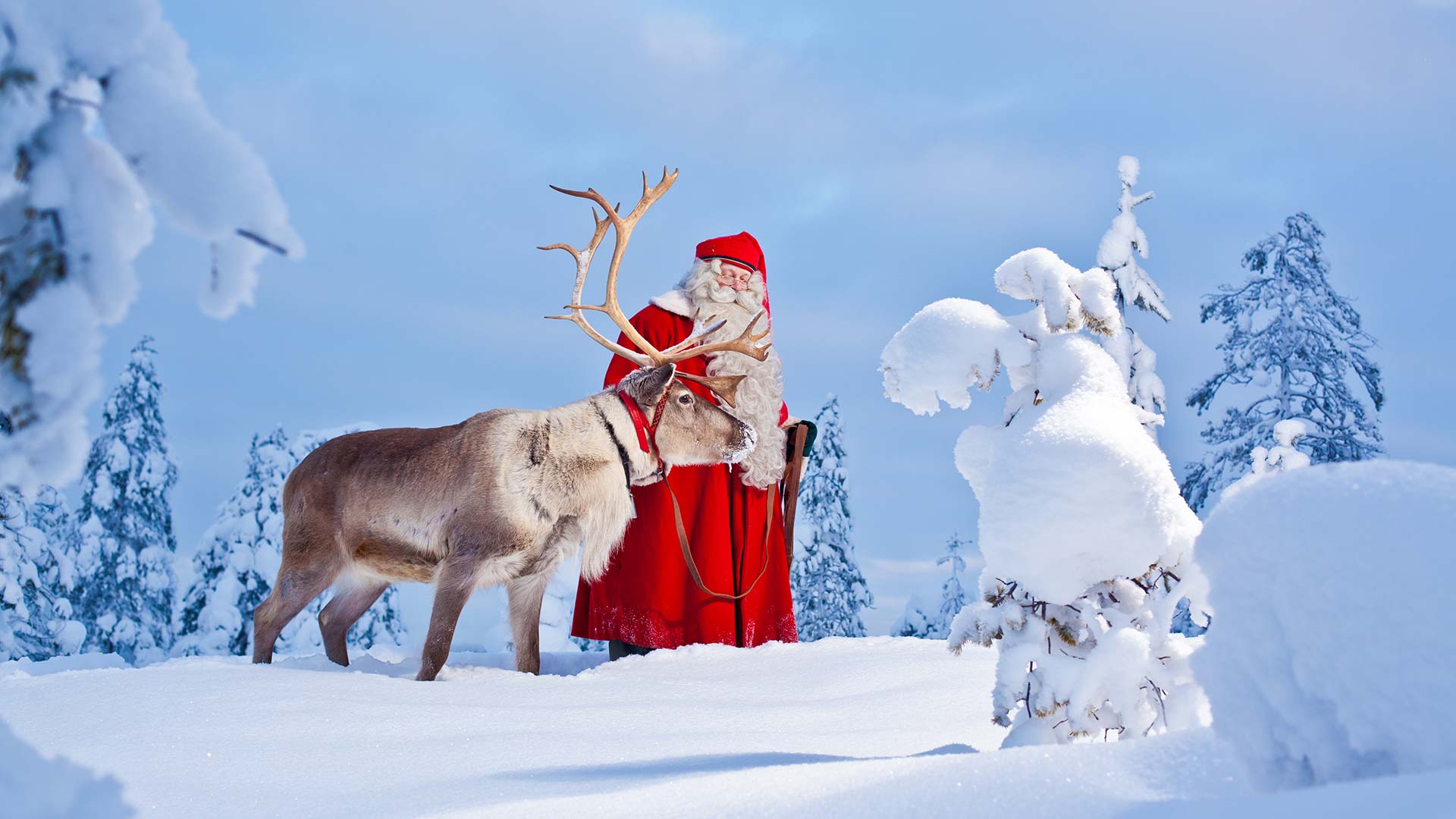 Santa and reindeer in Rovaniemi ©Visit Rovaniemi