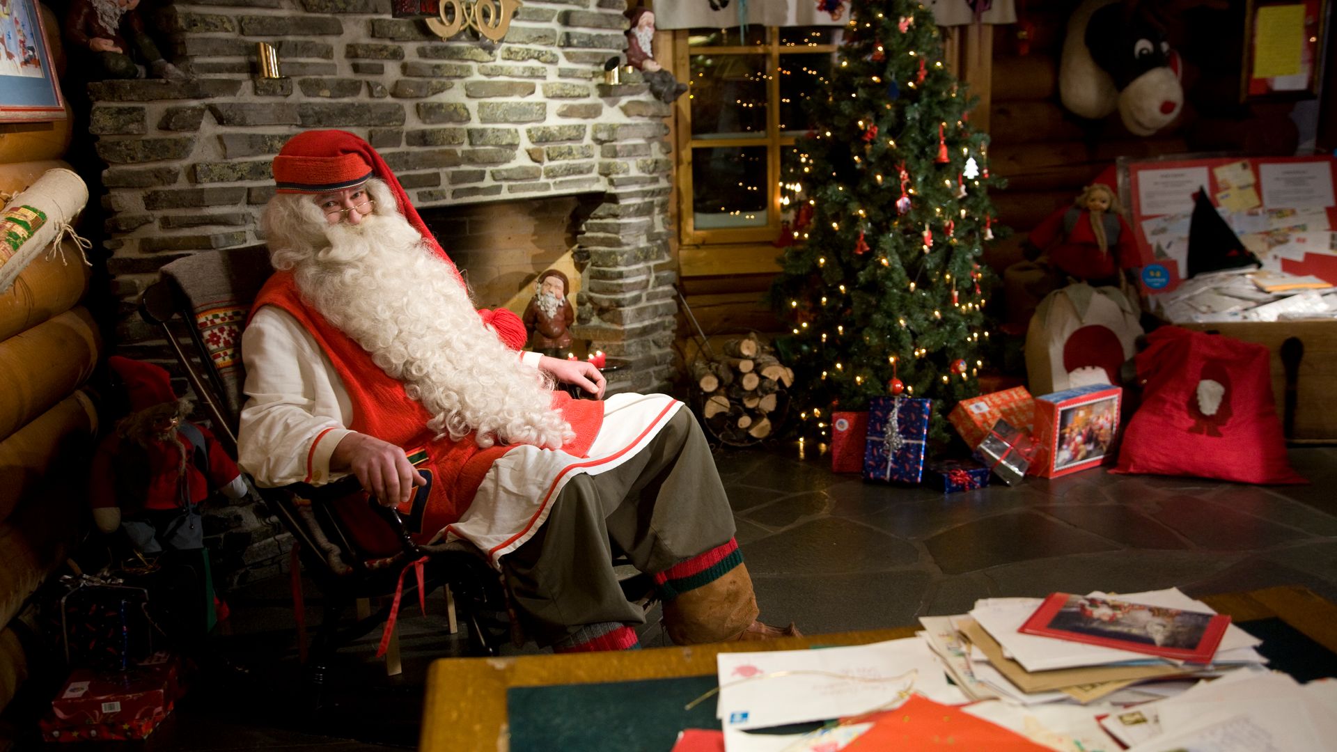 Santa in Finnish Lapland at Christmas