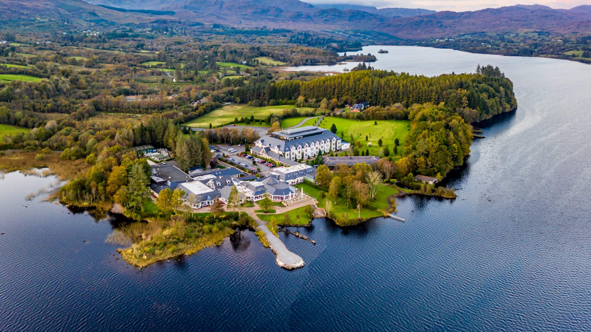 Lough Eske Castle aerial view
