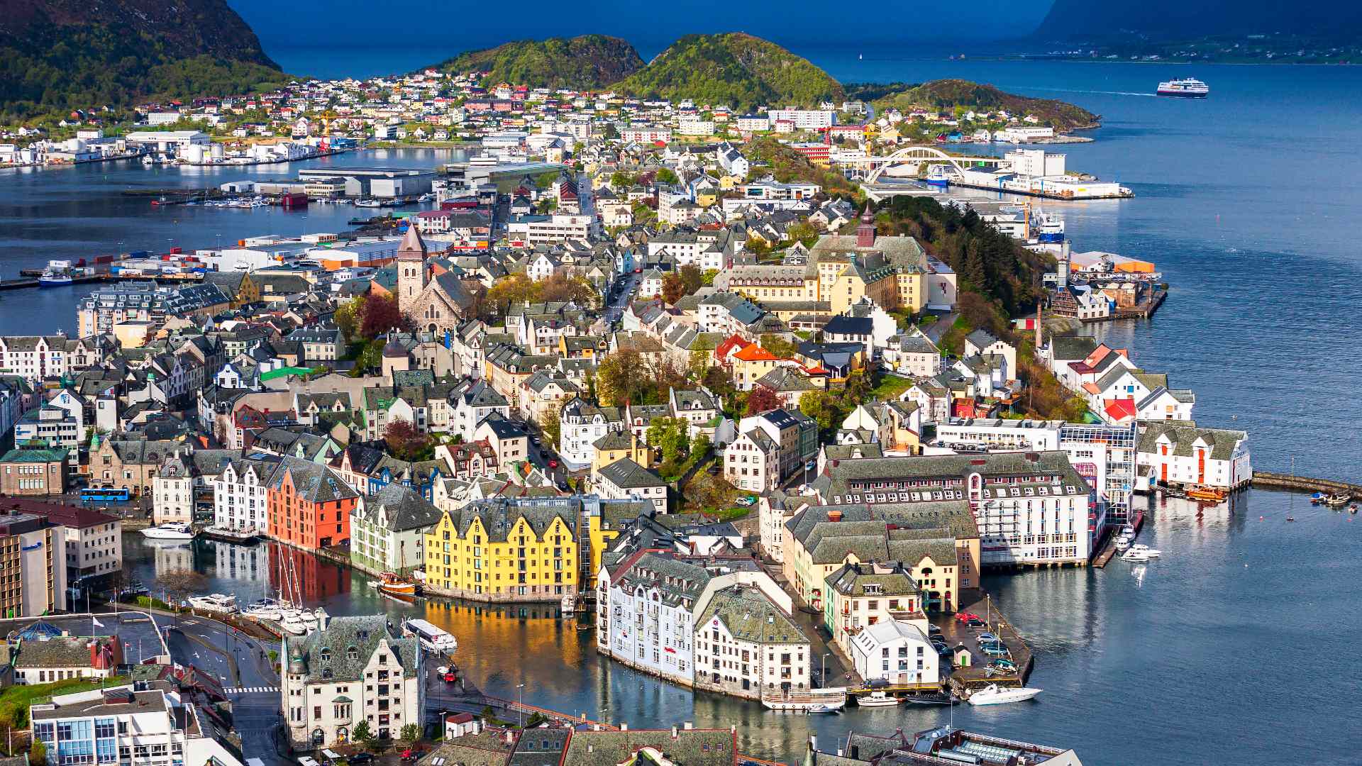 The coastal city of Ålesund, Norway