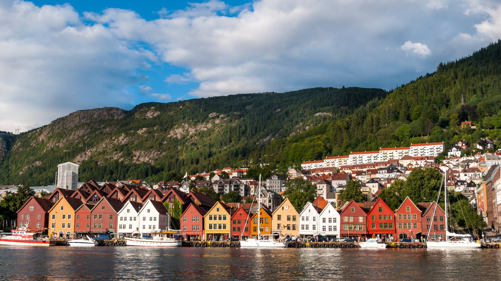 colourful houses on the seafront of Bergen