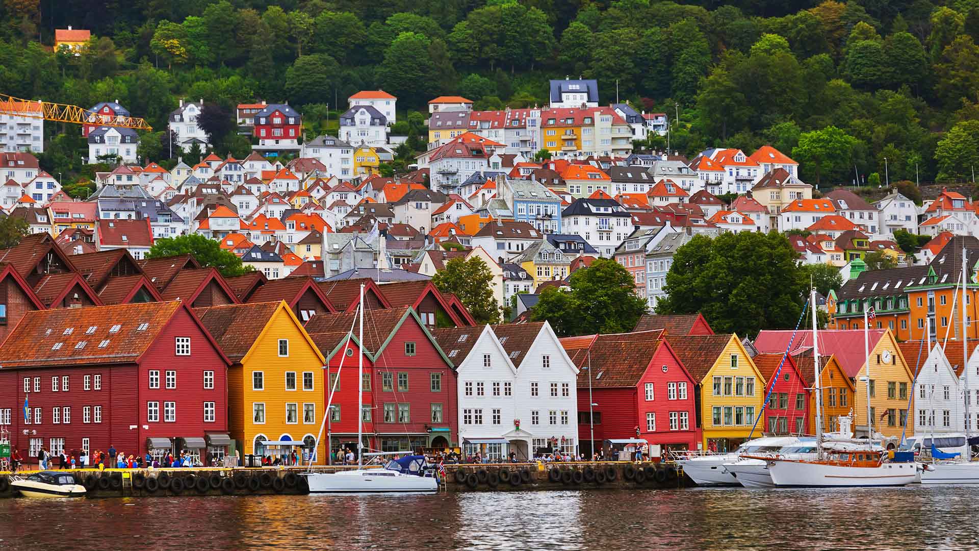 colourful Bryggen wharf in Bergen