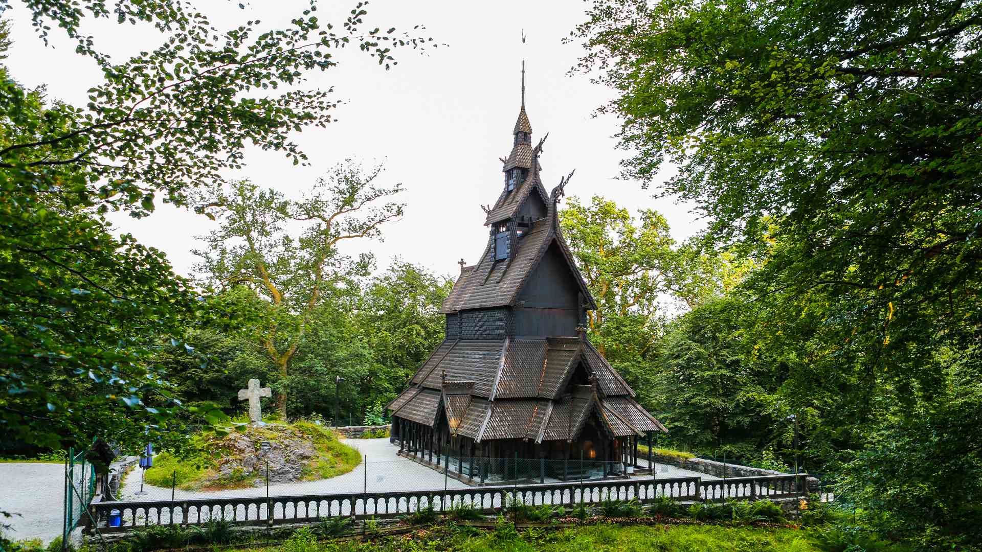 Fantoft stave church near Bergen, Norway