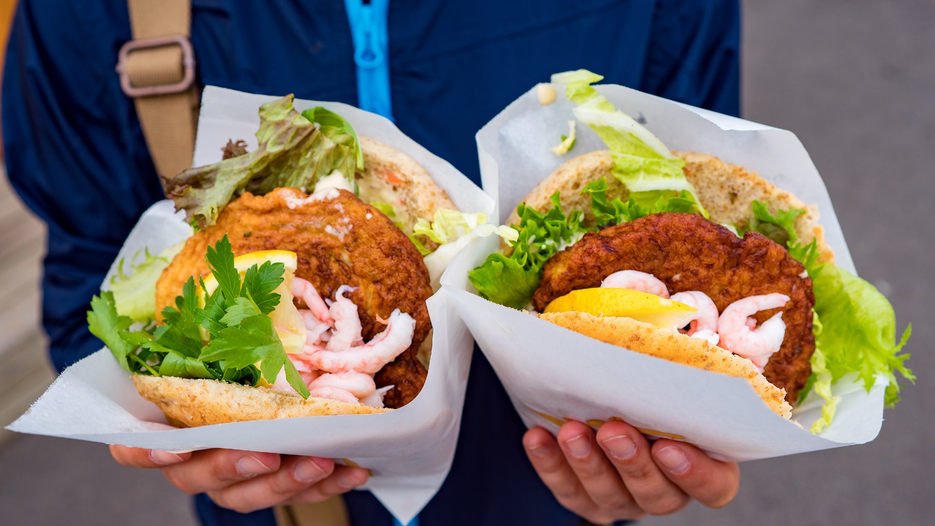 Fish sandwiches in the Lofoten Islands, Norway