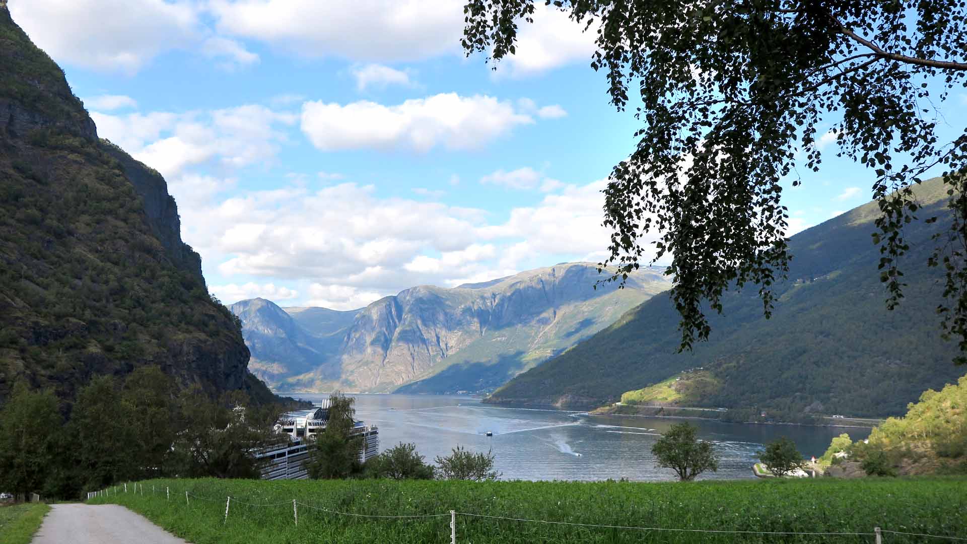 view of the fjord from flam