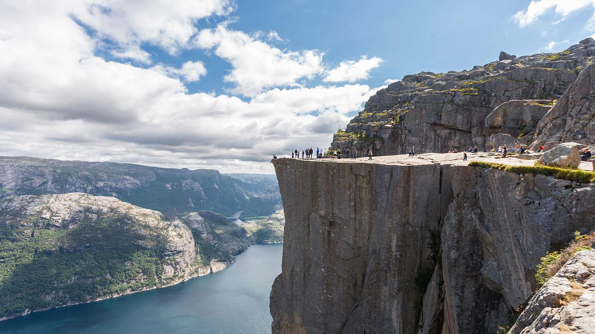 people standing on pulpit rock