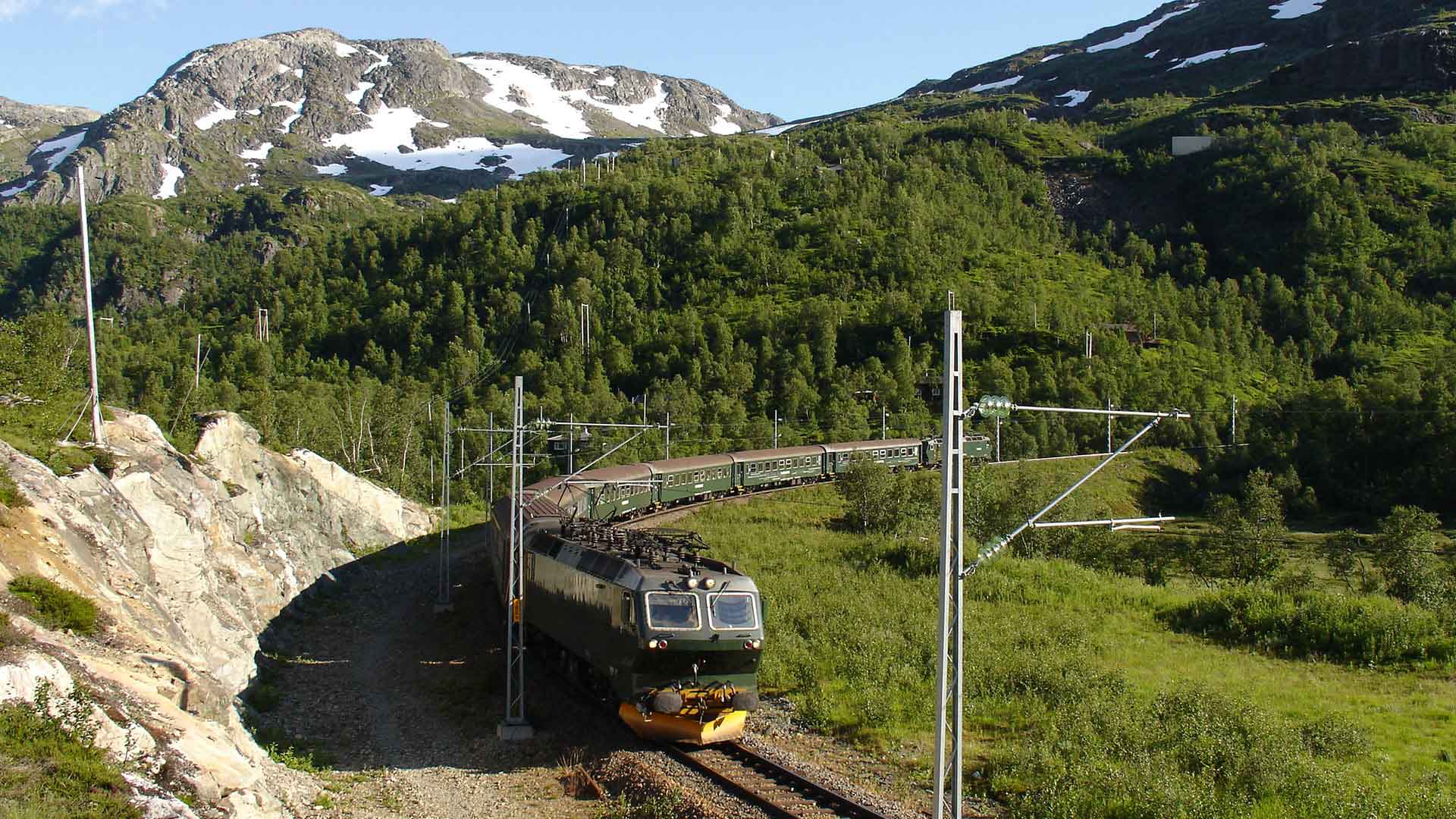 train in the Norwegian mountains