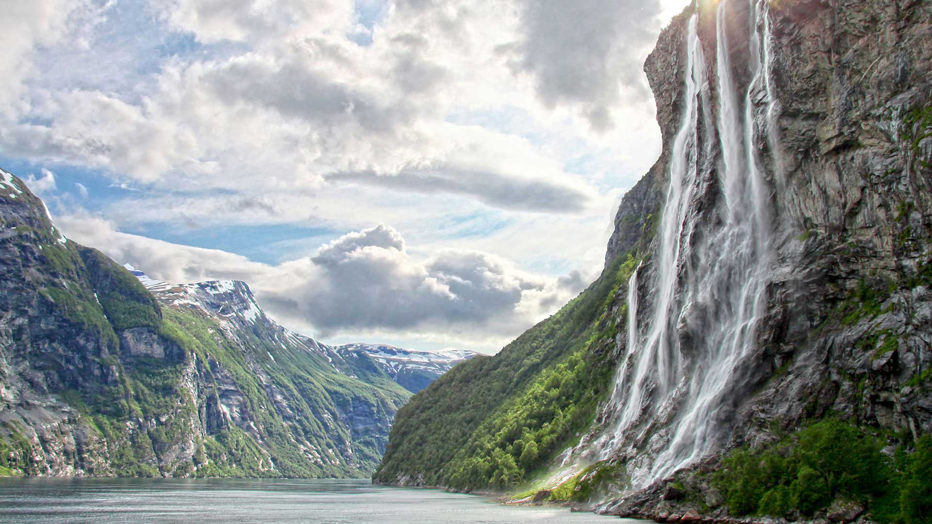 The Seven Sisters waterfalls in Geirangerfjord