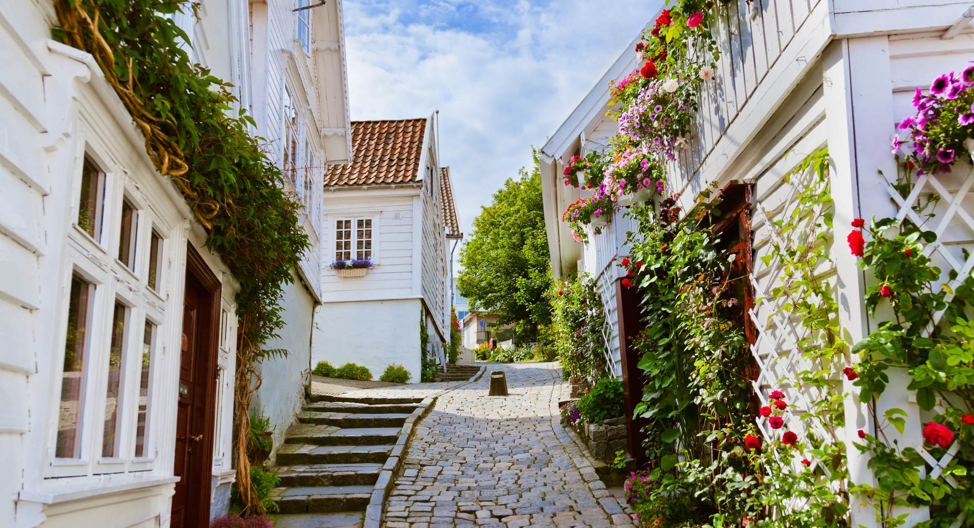 Pretty streets of Stavanger's old town