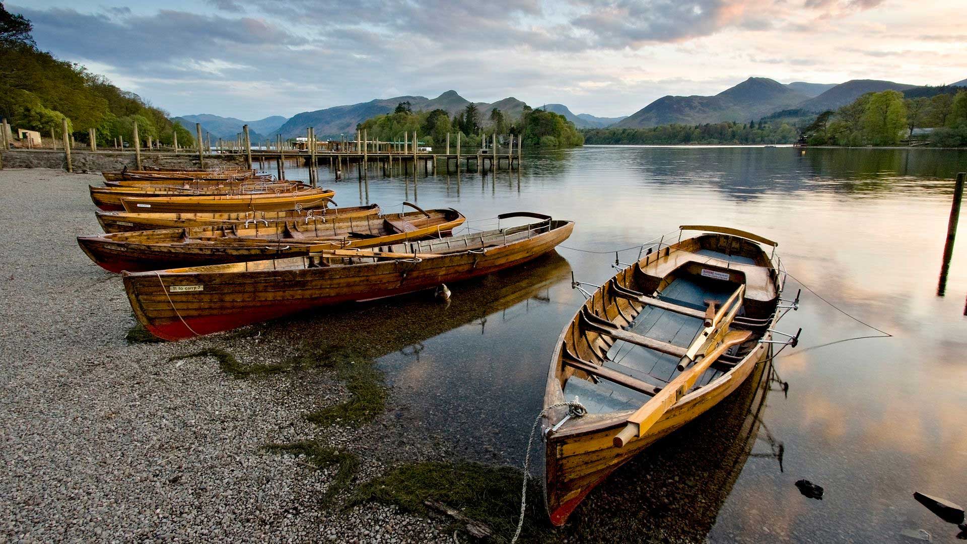 row boats derwent water england stocksolutions