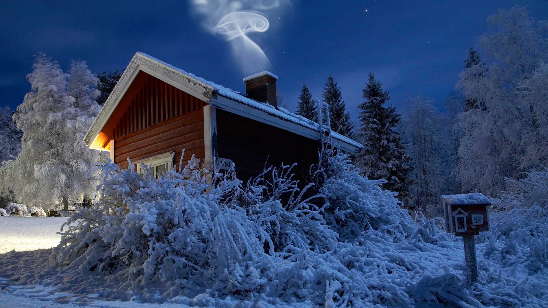 Finnish sauna in winter