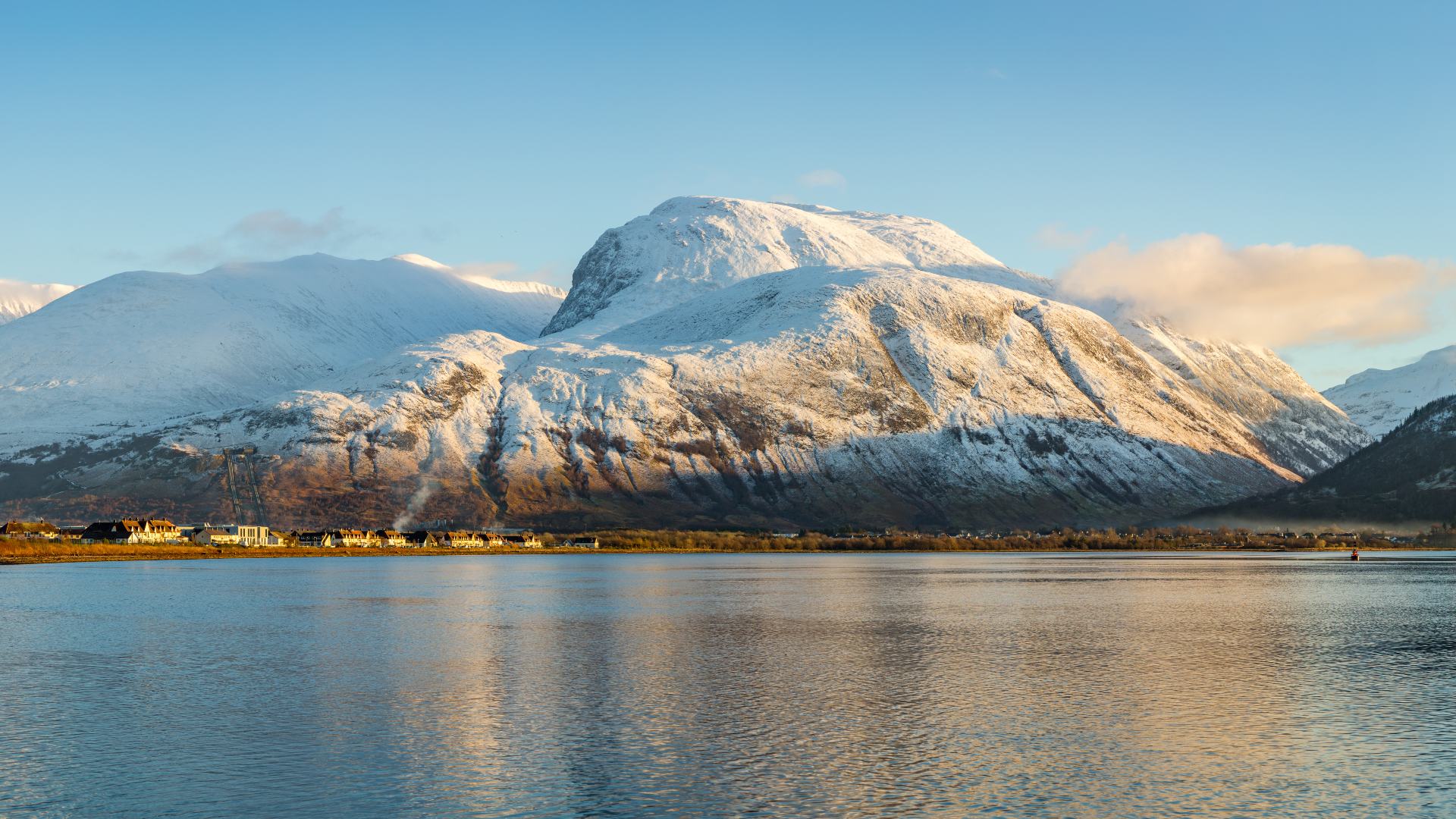 a snow covered ben nevis near fort william